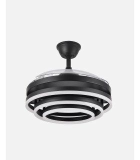 Ventilador Kai 107 cm negro con aspas retráctiles