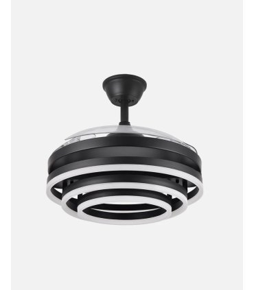 Ventilador Kai 107 cm negro con aspas retráctiles