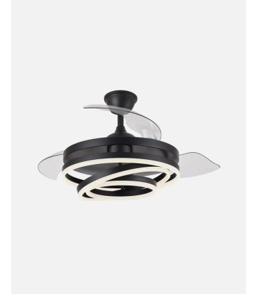Ventilador Kai 107 cm negro con aspas retráctiles