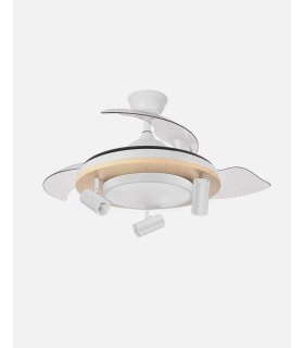 Ventilador Gladiator  107 cm blanco/haya con aspas retráctiles