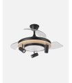 Ventilador Gladiator  107 cm negro/madera con aspas retráctiles