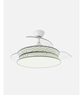 Ventilador Decor 108 cm blanco/blanco Plata con aspas retráctiles