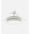 Ventilador Decor 108 cm blanco/blanco plata con aspas retráctiles
