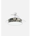 Ventilador Decor 108 cm blanco/estampado oscuro con aspas retráctiles