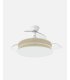 Ventilador Decor 108 cm blanco/natural blanco con aspas retráctiles
