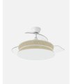 Ventilador Decor 108 cm blanco/natural blanco con aspas retráctiles