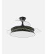 Ventilador Decor 108 cm negro/estampado claro con aspas retráctiles
