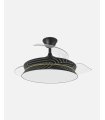 Ventilador Decor 108 cm negro/negro plata con aspas retráctiles