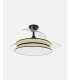 Ventilador Decor 108 cm negro/natural negro con aspas retráctiles