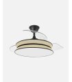 Ventilador Decor 108 cm negro/natural negro con aspas retráctiles