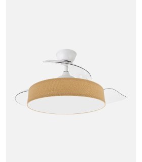 Ventilador Boga 108 cm Blanco/amarillo con aspas retráctiles