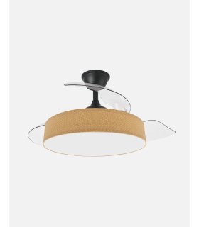 Ventilador Boga 108 cm Negro/amarillo con aspas retráctiles