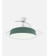 Ventilador Boga 108 cm blanco/verde con aspas retráctiles