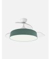 Ventilador Boga 108 cm blanco/verde con aspas retráctiles