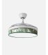 Ventilador Moda 91 cm blanco/hoja verde  con aspas retráctiles