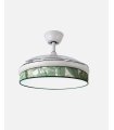 Ventilador Moda 91 cm blanco/hoja verde  con aspas retráctiles