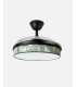 Ventilador Moda 91 cm negro/hoja verde  con aspas retráctiles