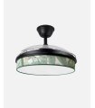 Ventilador Moda 91 cm negro/hoja verde  con aspas retráctiles