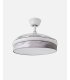 Ventilador Moda 91 cm  blanco/ola gris  con aspas retráctiles