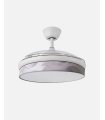 Ventilador Moda 91 cm  blanco/ola gris  con aspas retráctiles