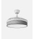 Ventilador Moda 91 cm blanco/surco gris  con aspas retráctiles
