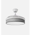 Ventilador Moda 91 cm blanco/surco gris  con aspas retráctiles