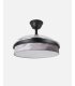 Ventilador Moda 91 cm negro/ola gris con aspas retráctiles