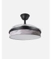Ventilador Moda 91 cm negro/ola gris con aspas retráctiles