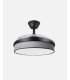 Ventilador Moda 91 cm negro/surco gris  con aspas retráctiles
