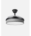 Ventilador Moda 91 cm negro/surco gris  con aspas retráctiles