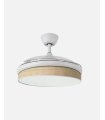 Ventilador Moda 91 cm blanco/cañizo claro  con aspas retráctiles