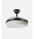 Ventilador Moda 91 cm negro/cañizo blanco  con aspas retráctiles