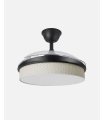 Ventilador Moda 91 cm negro/cañizo blanco  con aspas retráctiles