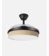 Ventilador Moda 91 cm negro/cañizo claro  con aspas retráctiles