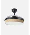 Ventilador Moda 91 cm negro/cañizo claro  con aspas retráctiles