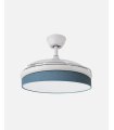 Ventilador Moda 91 cm blanco/azul  con aspas retráctiles