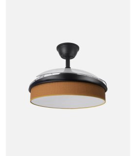 Ventilador Moda 91 cm negro/naranja  con aspas retráctiles