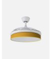 Ventilador Moda 91 cm blanco/amarillo con aspas retráctiles