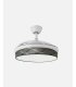 Ventilador Moda 91 cm blanco/tetris gris con aspas retráctiles