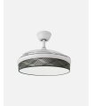 Ventilador Moda 91 cm blanco/tetris gris con aspas retráctiles