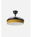 Ventilador Moda 91 cm negro/amarillo con aspas retráctiles