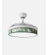 Ventilador Moda 108 cm blanco/hoja verde con aspas retráctiles