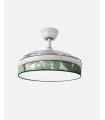 Ventilador Moda 108 cm blanco/hoja verde con aspas retráctiles