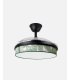 Ventilador Moda 108 cm negro/hoja verde con aspas retráctiles