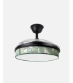 Ventilador Moda 108 cm negro/hoja verde con aspas retráctiles