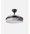 Ventilador Moda 108 cm negro/ola gris con aspas retráctiles