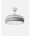 Ventilador Moda 108 cm blanco/surco gris con aspas retráctiles