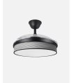 Ventilador Moda 108 cm negro/surco gris con aspas retráctiles