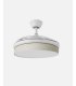 Ventilador Moda 108 cm blanco/cañizo blanco con aspas retráctiles