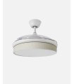 Ventilador Moda 108 cm blanco/cañizo blanco con aspas retráctiles